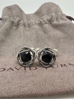 David Yurman Infinity Earrings Black Onyx